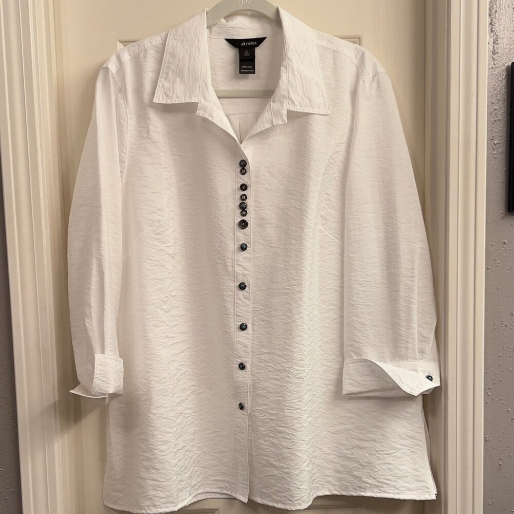 Ladies Ali Miles XL Button Down Shirt XL White